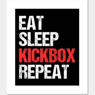 Eat, sleep, kickbox, repeat - kickboxing Posters and Art